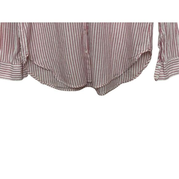 Xirena Button Up Shirt Womens Small Pink Multi Stripe Long Sleeve 100% Cotton S - Picture 5 of 7